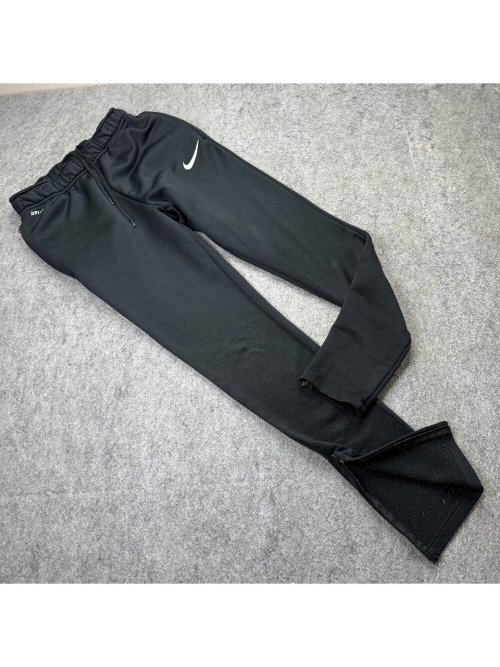 Nike Training Pants Men M Black Zipper Pockets Ankle Zip Fleece 30"